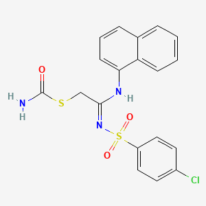 molecular formula C19H16ClN3O3S2 B2890578 S-[(2Z)-2-(4-氯苯基)磺酰亚氨基-2-(萘-1-基氨基)乙基]氨基甲酸酯 CAS No. 324581-73-9