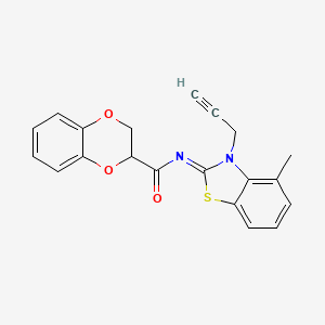 molecular formula C20H16N2O3S B2890585 (Z)-N-(4-methyl-3-(prop-2-yn-1-yl)benzo[d]thiazol-2(3H)-ylidene)-2,3-dihydrobenzo[b][1,4]dioxine-2-carboxamide CAS No. 868674-85-5