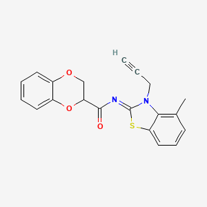 (Z)-N-(4-methyl-3-(prop-2-yn-1-yl)benzo[d]thiazol-2(3H)-ylidene)-2,3-dihydrobenzo[b][1,4]dioxine-2-carboxamide