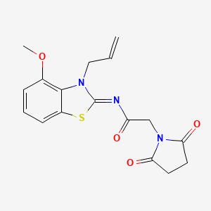 molecular formula C17H17N3O4S B2890589 (Z)-N-(3-allyl-4-methoxybenzo[d]thiazol-2(3H)-ylidene)-2-(2,5-dioxopyrrolidin-1-yl)acetamide CAS No. 1164535-92-5