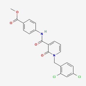 molecular formula C21H16Cl2N2O4 B2890592 Methyl 4-(1-(2,4-dichlorobenzyl)-2-oxo-1,2-dihydropyridine-3-carboxamido)benzoate CAS No. 942008-79-9