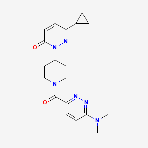 molecular formula C19H24N6O2 B2890595 6-Cyclopropyl-2-[1-[6-(dimethylamino)pyridazine-3-carbonyl]piperidin-4-yl]pyridazin-3-one CAS No. 2309552-15-4