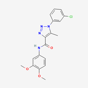 molecular formula C18H17ClN4O3 B2890598 1-(3-chlorophenyl)-N-(3,4-dimethoxyphenyl)-5-methyl-1H-1,2,3-triazole-4-carboxamide CAS No. 895643-90-0