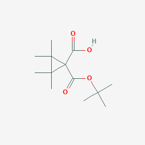 molecular formula C13H22O4 B2890600 1-[(Tert-butoxy)carbonyl]-2,2,3,3-tetramethylcyclopropane-1-carboxylic acid CAS No. 1955548-29-4