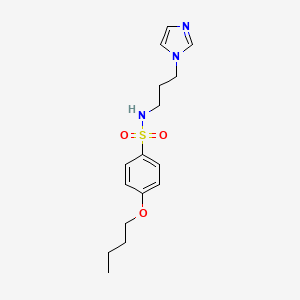 molecular formula C16H23N3O3S B2890609 4-butoxy-N-(3-imidazol-1-ylpropyl)benzenesulfonamide CAS No. 324775-97-5