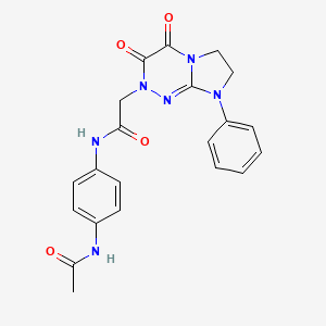 molecular formula C21H20N6O4 B2890616 N-(4-acetamidophenyl)-2-(3,4-dioxo-8-phenyl-3,4,7,8-tetrahydroimidazo[2,1-c][1,2,4]triazin-2(6H)-yl)acetamide CAS No. 941975-82-2