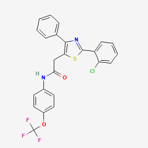 molecular formula C24H16ClF3N2O2S B2890625 2-[2-(2-chlorophenyl)-4-phenyl-1,3-thiazol-5-yl]-N-[4-(trifluoromethoxy)phenyl]acetamide CAS No. 338957-26-9