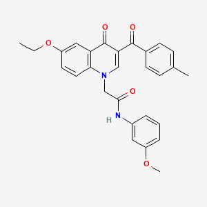 molecular formula C28H26N2O5 B2890634 2-(6-乙氧基-3-(4-甲基苯甲酰)-4-氧代喹啉-1(4H)-基)-N-(3-甲氧基苯基)乙酰胺 CAS No. 898344-85-9