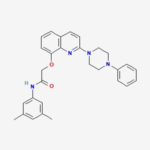 molecular formula C29H30N4O2 B2890636 N-(3,5-dimethylphenyl)-2-((2-(4-phenylpiperazin-1-yl)quinolin-8-yl)oxy)acetamide CAS No. 941989-71-5