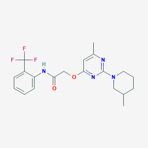 molecular formula C20H23F3N4O2 B2890647 2-{[6-methyl-2-(3-methylpiperidin-1-yl)pyrimidin-4-yl]oxy}-N-[2-(trifluoromethyl)phenyl]acetamide CAS No. 1226446-77-0