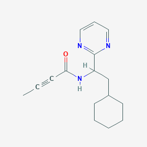molecular formula C16H21N3O B2890648 N-(2-Cyclohexyl-1-pyrimidin-2-ylethyl)but-2-ynamide CAS No. 2411221-18-4