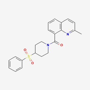 molecular formula C22H22N2O3S B2890654 (2-Methylquinolin-8-yl)(4-(phenylsulfonyl)piperidin-1-yl)methanone CAS No. 1796969-56-6