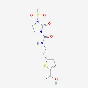 molecular formula C13H19N3O5S2 B2890662 N-(2-(5-(1-羟乙基)噻吩-2-基)乙基)-3-(甲磺酰基)-2-氧代咪唑烷-1-甲酰胺 CAS No. 2034456-67-0