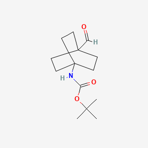 molecular formula C14H23NO3 B2890663 Tert-butyl 4-formylbicyclo[2.2.2]octan-1-ylcarbamate CAS No. 1417551-36-0
