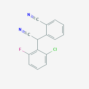 molecular formula C15H8ClFN2 B2890664 2-[(2-Chloro-6-fluorophenyl)(cyano)methyl]benzenecarbonitrile CAS No. 338791-76-7