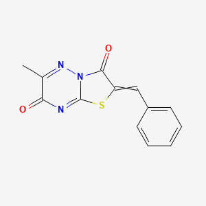 molecular formula C13H9N3O2S B2890668 6-methyl-2-(phenylmethylidene)-2H,3H,7H-[1,3]thiazolo[3,2-b][1,2,4]triazine-3,7-dione CAS No. 53047-85-1