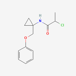 molecular formula C13H16ClNO2 B2890670 2-Chloro-N-[1-(phenoxymethyl)cyclopropyl]propanamide CAS No. 2411311-05-0