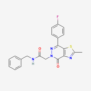 molecular formula C21H17FN4O2S B2890673 N-benzyl-2-(7-(4-fluorophenyl)-2-methyl-4-oxothiazolo[4,5-d]pyridazin-5(4H)-yl)acetamide CAS No. 941943-09-5