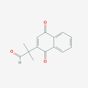 molecular formula C14H12O3 B2890680 2-(1,4-Dioxo-1,4-dihydronaphthalen-2-yl)-2-methylpropanal CAS No. 14348-64-2