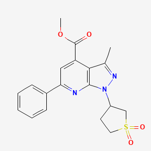 molecular formula C19H19N3O4S B2890681 1-(1,1-二氧化四氢噻吩-3-基)-3-甲基-6-苯基-1H-吡唑并[3,4-b]吡啶-4-甲酸甲酯 CAS No. 1040635-18-4