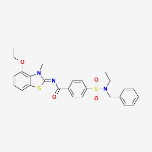 molecular formula C26H27N3O4S2 B2890685 4-[苄基(乙基)磺酰基]-N-(4-乙氧基-3-甲基-1,3-苯并噻唑-2-亚基)苯甲酰胺 CAS No. 533869-17-9