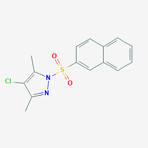molecular formula C15H13ClN2O2S B289069 4-chloro-3,5-dimethyl-1-(2-naphthylsulfonyl)-1H-pyrazole 