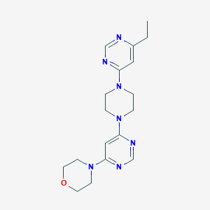 molecular formula C18H25N7O B2890694 4-{6-[4-(6-Ethylpyrimidin-4-yl)piperazin-1-yl]pyrimidin-4-yl}morpholine CAS No. 2415620-59-4
