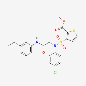 Methyl 3-[(4-chlorophenyl){2-[(3-ethylphenyl)amino]-2-oxoethyl}sulfamoyl]thiophene-2-carboxylate