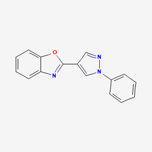 molecular formula C16H11N3O B2890701 2-(1-phenyl-1H-pyrazol-4-yl)-1,3-benzoxazole CAS No. 39116-32-0