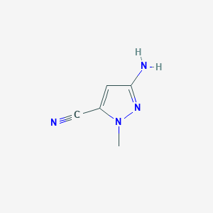 molecular formula C5H6N4 B2890705 3-amino-1-methyl-1H-pyrazole-5-carbonitrile CAS No. 1649468-47-2