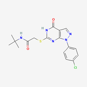 molecular formula C17H18ClN5O2S B2890720 N-(tert-butyl)-2-((1-(4-chlorophenyl)-4-oxo-4,5-dihydro-1H-pyrazolo[3,4-d]pyrimidin-6-yl)thio)acetamide CAS No. 921469-75-2