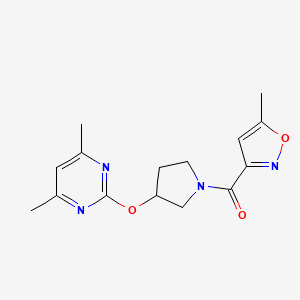 (3-((4,6-Dimethylpyrimidin-2-yl)oxy)pyrrolidin-1-yl)(5-methylisoxazol-3-yl)methanone