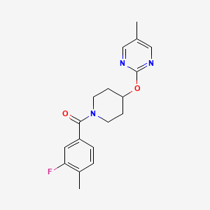 molecular formula C18H20FN3O2 B2890734 (3-Fluoro-4-methylphenyl)-[4-(5-methylpyrimidin-2-yl)oxypiperidin-1-yl]methanone CAS No. 2380094-73-3