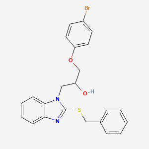 molecular formula C23H21BrN2O2S B2890738 1-(2-Benzylsulfanylbenzimidazol-1-yl)-3-(4-bromophenoxy)propan-2-ol CAS No. 500109-60-4