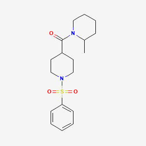 molecular formula C18H26N2O3S B2890744 (2-Methylpiperidin-1-yl)(1-(phenylsulfonyl)piperidin-4-yl)methanone CAS No. 380191-63-9