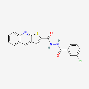 molecular formula C19H12ClN3O2S B2890747 N'-(3-chlorobenzoyl)thieno[2,3-b]quinoline-2-carbohydrazide CAS No. 478079-50-4
