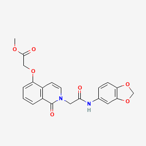 molecular formula C21H18N2O7 B2890752 2-[2-[2-(1,3-苯并二氧杂环-5-基氨基)-2-氧代乙基]-1-氧代异喹啉-5-基]氧基乙酸甲酯 CAS No. 868225-15-4