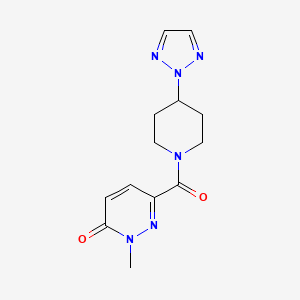 molecular formula C13H16N6O2 B2890763 6-(4-(2H-1,2,3-triazol-2-yl)piperidine-1-carbonyl)-2-methylpyridazin-3(2H)-one CAS No. 2201357-50-6