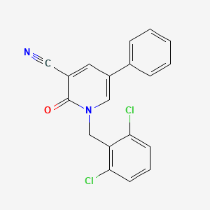 molecular formula C19H12Cl2N2O B2890770 1-(2,6-二氯苄基)-2-氧代-5-苯基-1,2-二氢-3-吡啶甲腈 CAS No. 338954-57-7