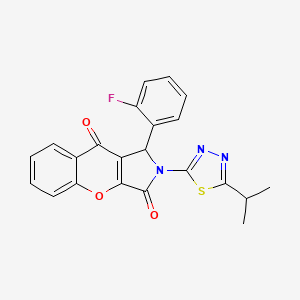 1-(2-fluorophenyl)-2-(5-propan-2-yl-1,3,4-thiadiazol-2-yl)-1H-chromeno[2,3-c]pyrrole-3,9-dione