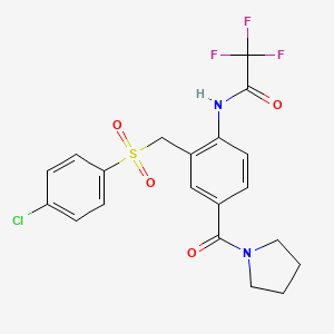 N-[2-{[(4-chlorophenyl)sulfonyl]methyl}-4-(1-pyrrolidinylcarbonyl)phenyl]-2,2,2-trifluoroacetamide
