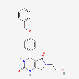 molecular formula C21H21N3O4 B2890776 4-(4-(苄氧基)苯基)-6-(2-羟乙基)-3,4,6,7-四氢-1H-吡咯并[3,4-d]嘧啶-2,5-二酮 CAS No. 874622-90-9