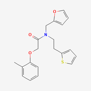 molecular formula C20H21NO3S B2890778 N-(furan-2-ylmethyl)-N-(2-(thiophen-2-yl)ethyl)-2-(o-tolyloxy)acetamide CAS No. 1396806-43-1