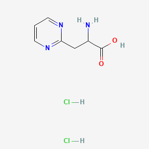 molecular formula C7H11Cl2N3O2 B2890780 2-氨基-3-(嘧啶-2-基)丙酸二盐酸盐 CAS No. 1955506-62-3