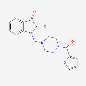 molecular formula C18H17N3O4 B2890784 1-[[4-(呋喃-2-羰基)哌嗪-1-基]甲基]吲哚-2,3-二酮 CAS No. 314026-17-0