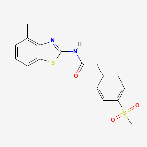 molecular formula C17H16N2O3S2 B2890788 N-(4-methylbenzo[d]thiazol-2-yl)-2-(4-(methylsulfonyl)phenyl)acetamide CAS No. 919848-58-1