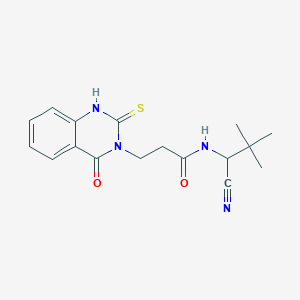 molecular formula C17H20N4O2S B2890789 N-(1-cyano-2,2-dimethylpropyl)-3-(4-oxo-2-sulfanyl-3,4-dihydroquinazolin-3-yl)propanamide CAS No. 1808506-79-7