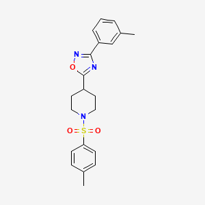 molecular formula C21H23N3O3S B2890797 3-(m-Tolyl)-5-(1-tosylpiperidin-4-yl)-1,2,4-oxadiazole CAS No. 854479-35-9