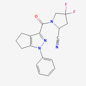 4,4-Difluoro-1-(1-phenyl-5,6-dihydro-4H-cyclopenta[c]pyrazole-3-carbonyl)pyrrolidine-2-carbonitrile