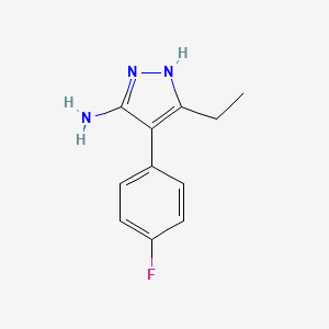 molecular formula C11H12FN3 B2890808 3-ethyl-4-(4-fluorophenyl)-1H-pyrazol-5-amine CAS No. 1031699-69-0